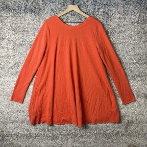 Free People Beach Top Poppy Beatnik Coral Scoop Back Tunic Swing‎ Dress Size M/L